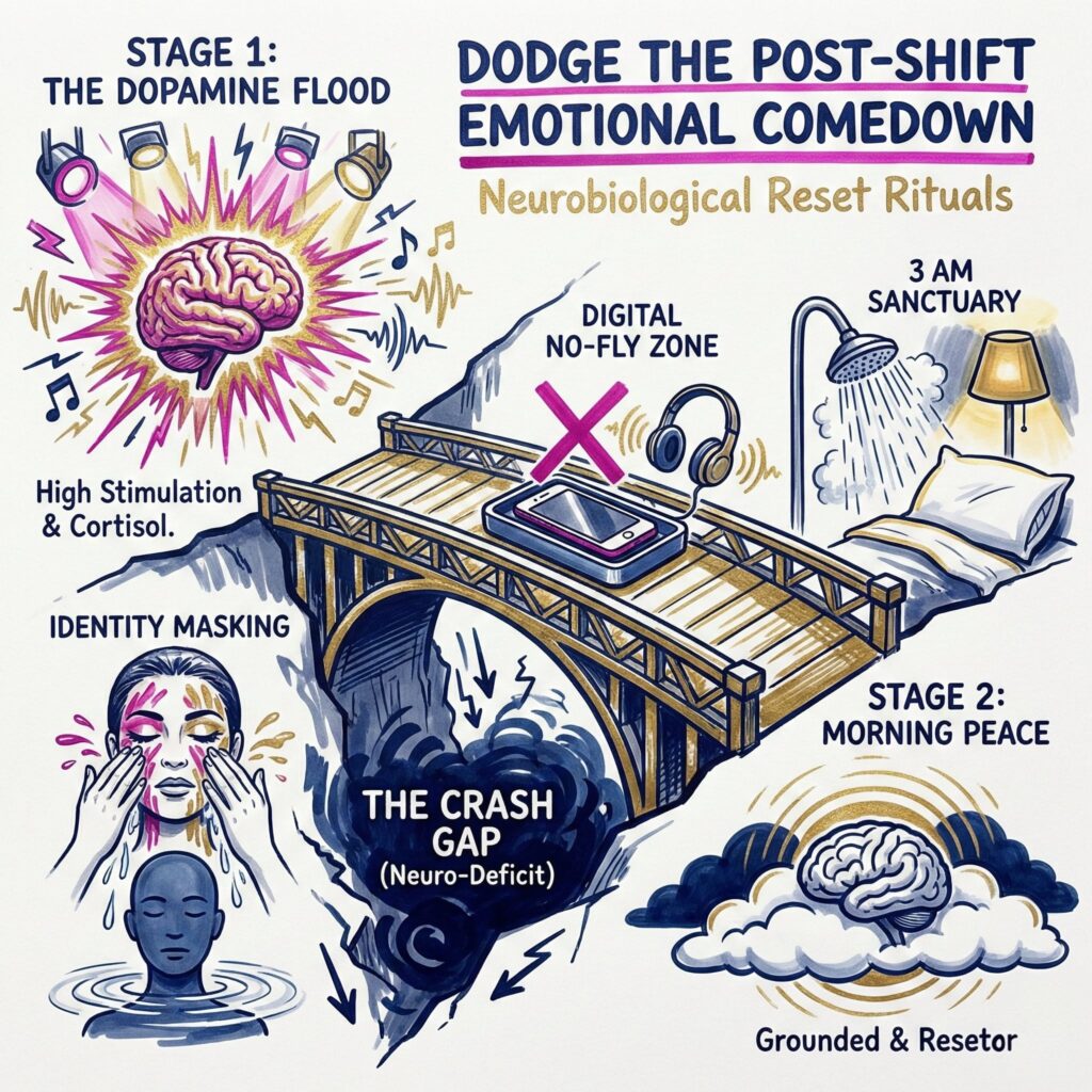 Dodge the Post-Shift Emotional Comedown - LateNightPlaybook.com